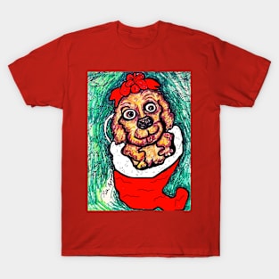 A Christmas Puppy in a Christmas Tree T-Shirt